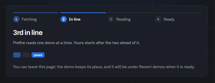 A demo third in line